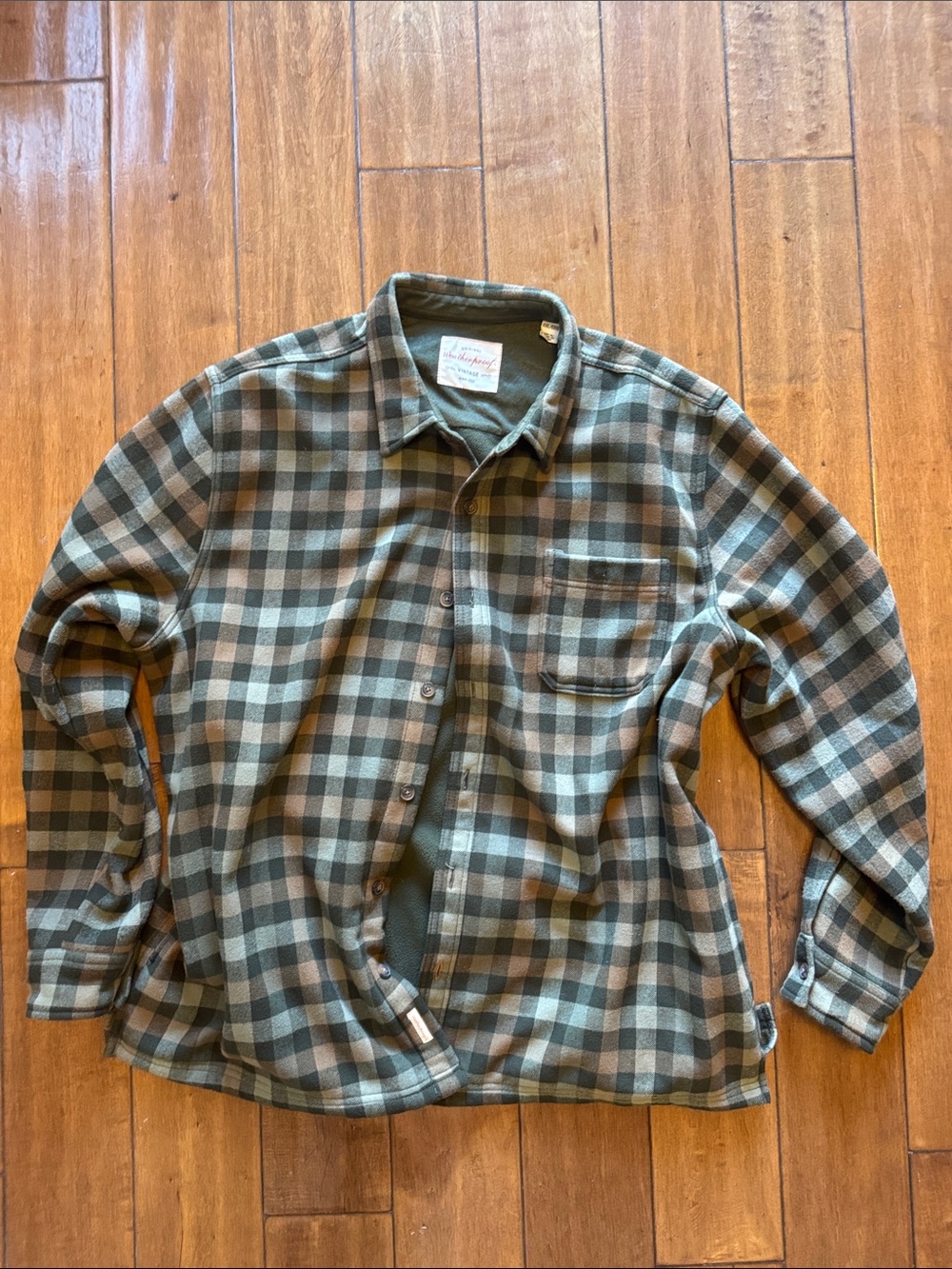 Weatherproof Men's Plaid Button-Down Shirt - Green & Brown XXL